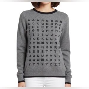 TOPSHOP Eye Chart Alphabet Angora Blend Sweater - Gray Size 4